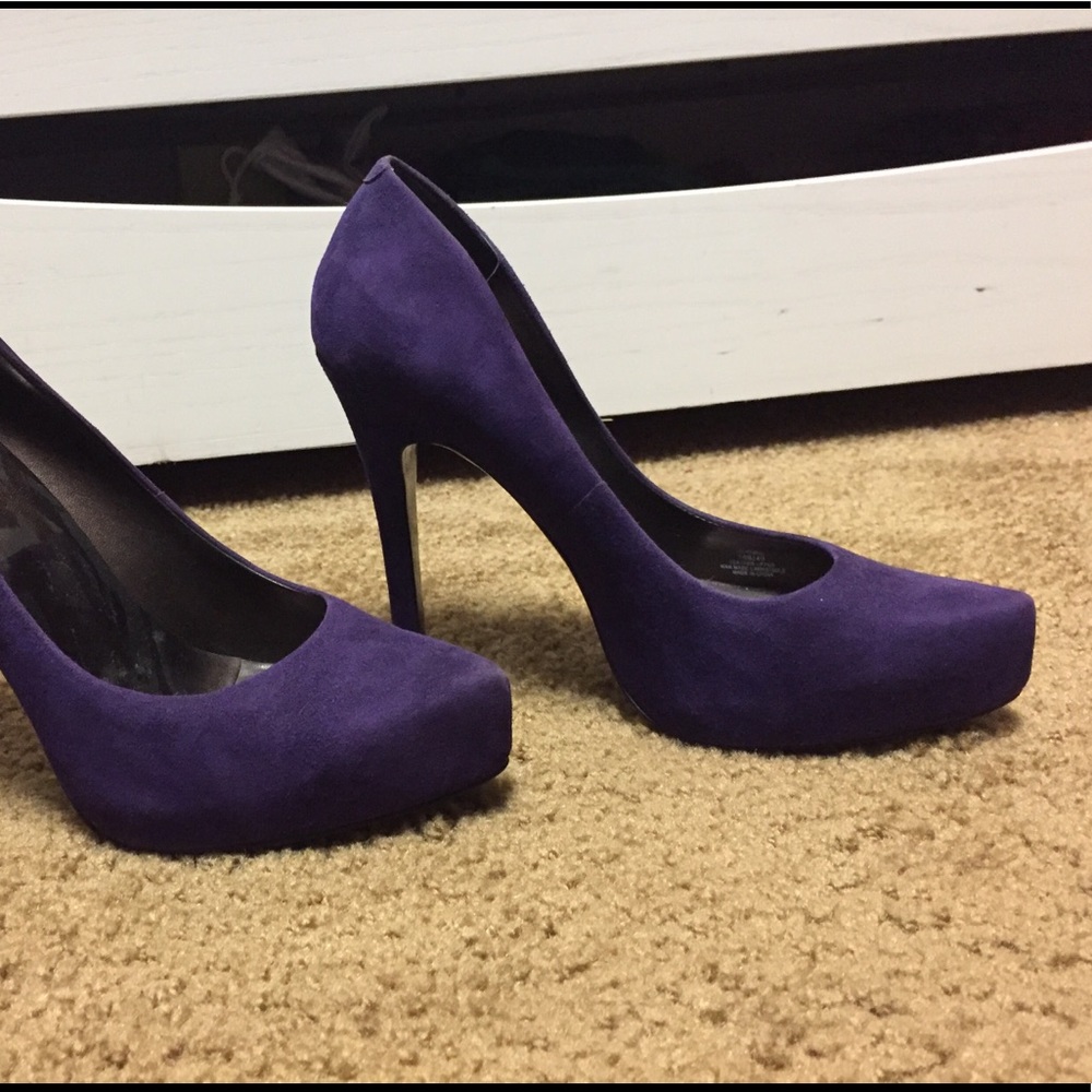 Jessica Simpson Purple Suede Platform Stiletto Heels